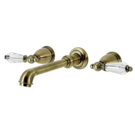KINGSTON BRASS Wall Mount Tub Faucet, Antique Brass KS7023WLL